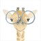 Giraffe With Glasses by Lucille Price 12" x 12" Canvas Wall Art